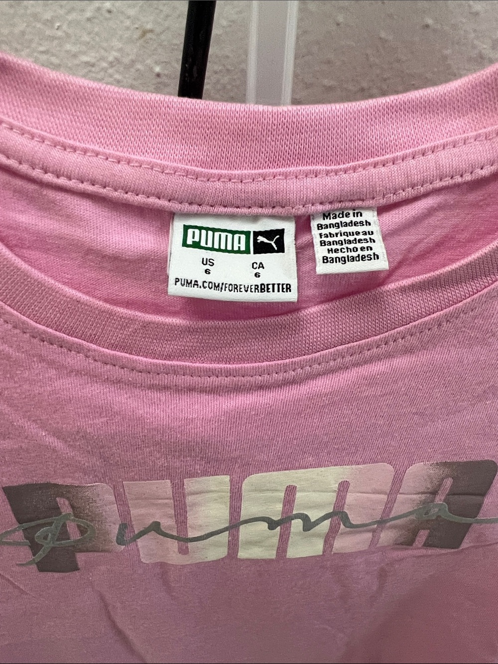 Puma Girls 2 pc Set Bikers Shorts & Tee size 6 - Picture 3 of 4